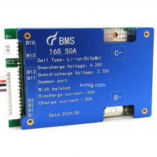 Плата защиты литиевой батареи li-ion 60V BMS 16S-50A с балансиром напряжения (арт. 16S50A) Плата защиты литиевой батареи li-ion 60V BMS 16S-50A с балансиром напряжения (арт. 16S50A)