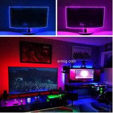 Светодиодная лента с пультом / ТВ подсветка для телевизора монитора USB (УПШ) RGB5050 2м (арт. RGB2USB (УПШ))