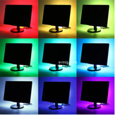 Светодиодная лента с пультом / ТВ подсветка для телевизора монитора USB (УПШ) RGB5050 2м (арт. RGB2USB (УПШ))