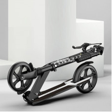 Самокат двухколесный c ручным тормозом до 100 кг Scooter черный (арт. smk3) Самокат двухколесный c ручным тормозом до 100 кг Scooter черный (арт. smk3)