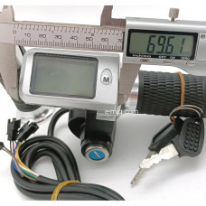 Ручка газа для электровелосипеда с большим LCD дисплеем M 36-48-60-72V с ключом (арт. RG36-72/8)