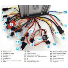 Контроллер для электровелосипедов DC60V /12G / 27A / 500W (арт. K2) (Версия без дисплея) Контроллер для электровелосипедов DC60V /12G / 27A / 500W (арт. K2) (Версия без дисплея)