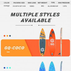 Сап борд GQ арт. JS_COCO335 / Доска для SUP бординга надувная 335x81x15 см оранжевая (полный комплект) (арт. JS_COCO335)