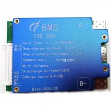Плата защиты литиевой батареи li-ion 48V BMS 13S-20A с балансиром напряжения (арт. 13S20A) Плата защиты литиевой батареи li-ion 48V BMS 13S-20A с балансиром напряжения (арт. 13S20A)