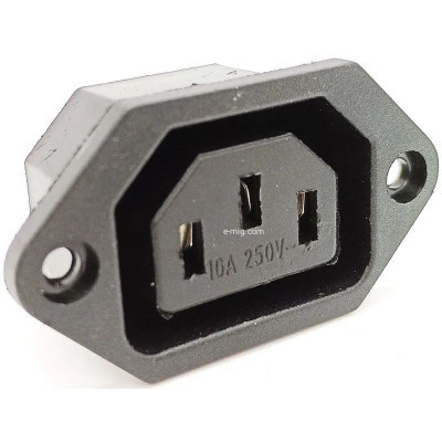 Сетевой разъем IEC 320 C14 3 PIN 250V арт. IEC 320 C14
