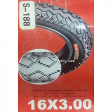Покрышка для электровелосипеда 16x3.00 16*3.0 (арт. S-188) Покрышка для электровелосипеда 16x3.00 16*3.0 (арт. S-188)