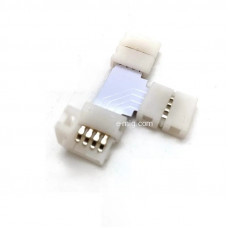 Соединитель 4-контактный T угловой для ленты RGB 10 мм (арт. 5kT/10) Соединитель 4-контактный T угловой для ленты RGB 10 мм (арт. 5kT/10)
