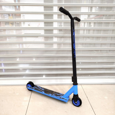 Самокат трюковый экстремальный Kickscooter синий с синими колесами арт. smk14