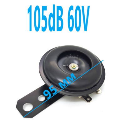 Сигнал звуковой 48-60V 0.3A / 105dB для электровелосипеда, элетросамоката, мотоцикла Черный (арт. 105dB)
