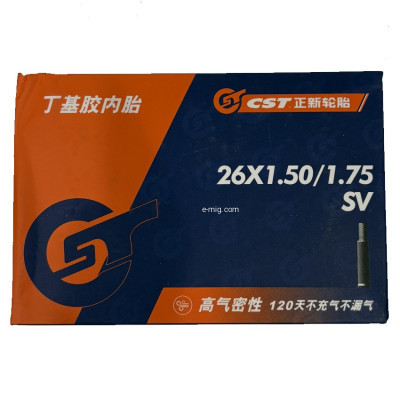 Велосипедная камера CST 26×1.50–1.75 с ниппелем SV (Presta)